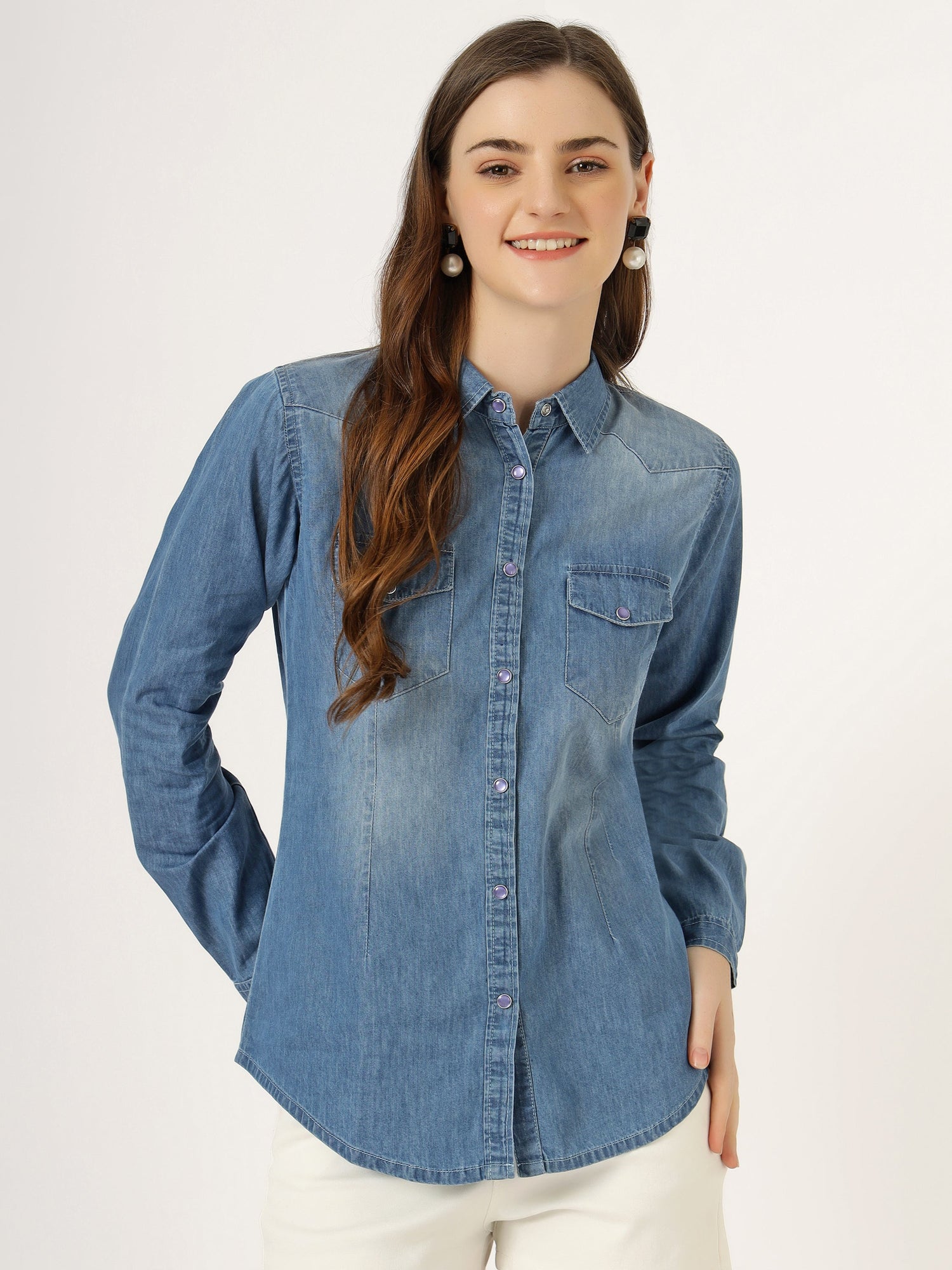 Elevate Your Casual Wardrobe: Styling the Colour Villa Women's Light Wash Denim Shirt