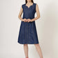 Women's Sleeveless Sweetheart Neck Denim Dress (6087)