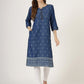 Women's Embroidered Denim Straight Kurti (6049)