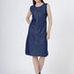 Women's Sleeveless Button-Down Denim Shift Dress (6096)