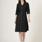 Women's 3/4 Sleeve Black Denim A-Line Dress with Contrast Stitching (6101)