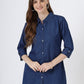 Women's Classic Denim Shirt with Roll-Up Sleeves (6076)