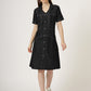 Women's Short Sleeve Button-Down Black Denim Dress (6098-Z Black)