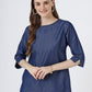 Women's 3/4 Sleeve Denim Top with Round Neck (6092)