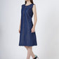 Women's Sleeveless Button-Down Denim Shift Dress (6096)