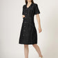 Women's Short Sleeve Button-Down Black Denim Dress (6098-Z Black)