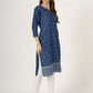 Women's Embroidered Denim Straight Kurti (6049)