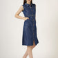 Women's Sleeveless Denim Button-Down A-Line Dress (6031)