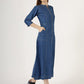 Women's 3/4 Sleeve Denim Maxi Shirt Dress (6001)