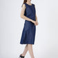 Women's Sleeveless Button-Down Denim Shift Dress (6096)