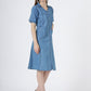 Women's Short Sleeve Button-Down Light Blue Denim Dress (6098-ICE)