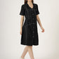 Women's Short Sleeve Button-Down Black Denim Dress (6098-Z Black)