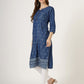 Women's Embroidered Denim Straight Kurti (6049)