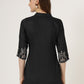 Colour Villa Women's Black Embroidered Denim Tunic Shirt (6045-Z BLACK)