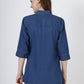 Women's Classic Button-Down Denim Shirt with 3/4 Sleeves (6099)