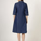 Women's Embroidered Denim A-Line Dress with 3/4 Sleeves (6097)