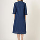 Women's 3/4 Sleeve A-Line Denim Button-Down Dress (6057)