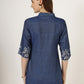 Women's Embroidered Denim Tunic Shirt (6045 DS)