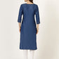 Women's Embroidered Denim Straight Kurti (6049)