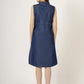 Women's Sleeveless Denim Button-Down A-Line Dress (6031)