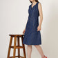 Women's Sleeveless Sweetheart Neck Denim Dress (6087)