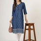 Women's Embroidered Denim Straight Kurti (6049)