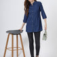 Women's Classic Denim Shirt with Roll-Up Sleeves (6076)