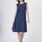 Women's Sleeveless Button-Down Denim Shift Dress (6096)