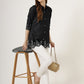 Colour Villa Women's Black Embroidered Denim Tunic Shirt (6045-Z BLACK)