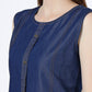 Women's Sleeveless Button-Down Denim Shift Dress (6096)