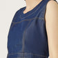 Women's Sleeveless Denim A-Line Dress with Round Neck (6090)