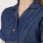 Women's Short-Sleeve Pleated Denim Shirt Dress (6033)