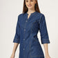 Women's 3/4 Sleeve A-Line Denim Button-Down Dress (6057)