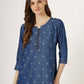 Women's Embroidered Denim Straight Kurti (6049)