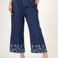 Women's Embroidered Denim Co-Ord Set with Shirt and Palazzo Pants (6106)